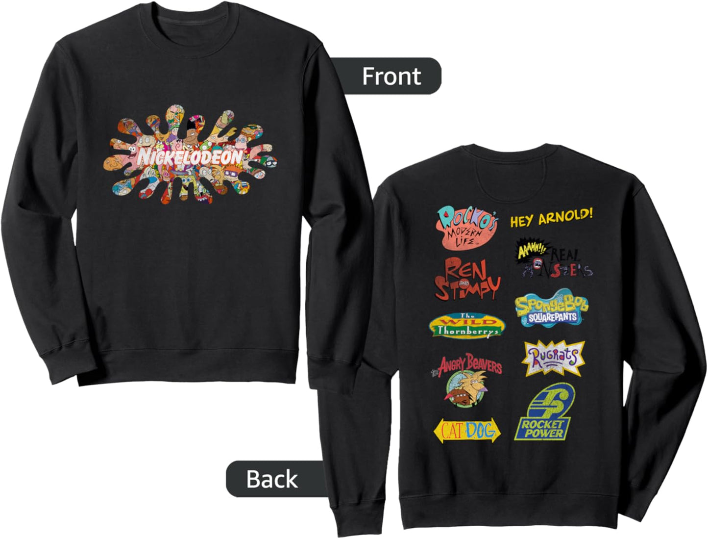 Nickelodeon Logo With All 90s Character Sweatshirt