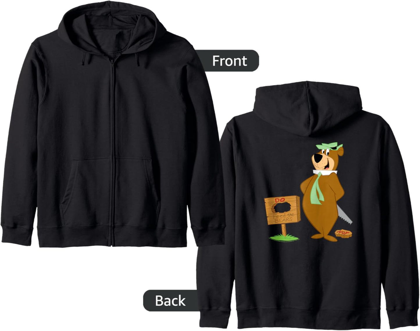 Yogi Bear Do Not Feed the Bears Zip Hoodie