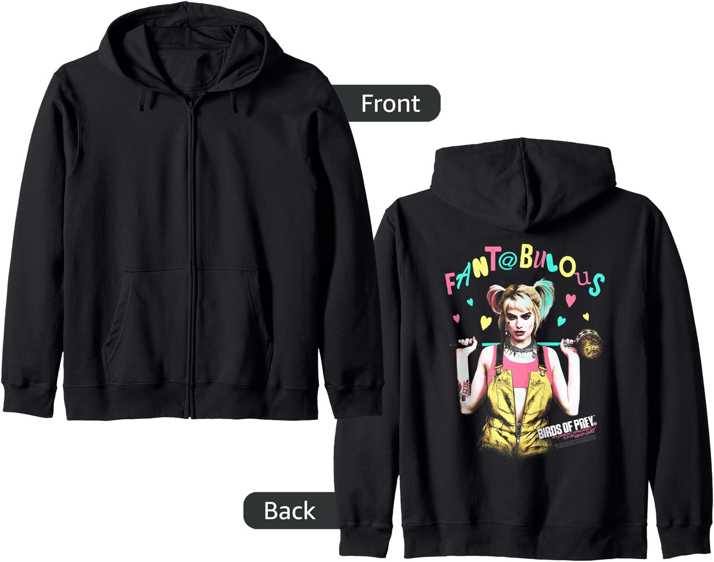 Birds of Prey Harley Quinn Fantabulous Zip Hoodie