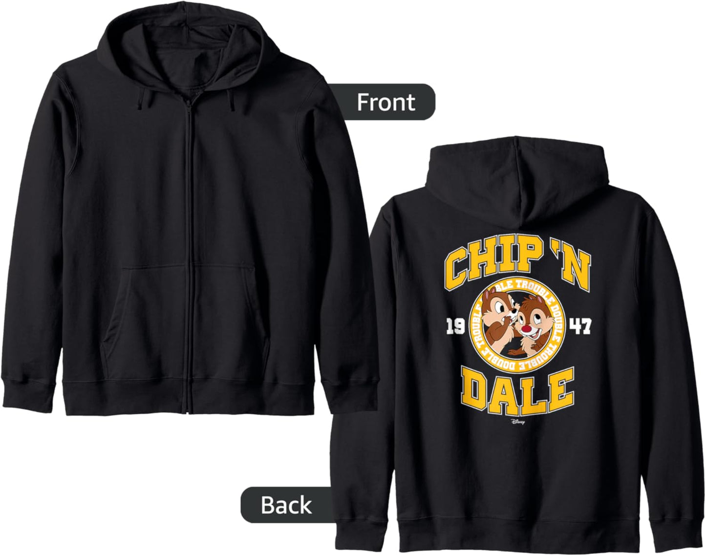 Chip 'N Dale Rescue Rangers - Collegiate Double Trouble Zip Hoodie