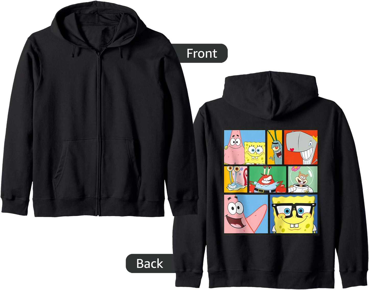 Spongebob Squarepants Collage 90s Cartoon Zip Hoodie