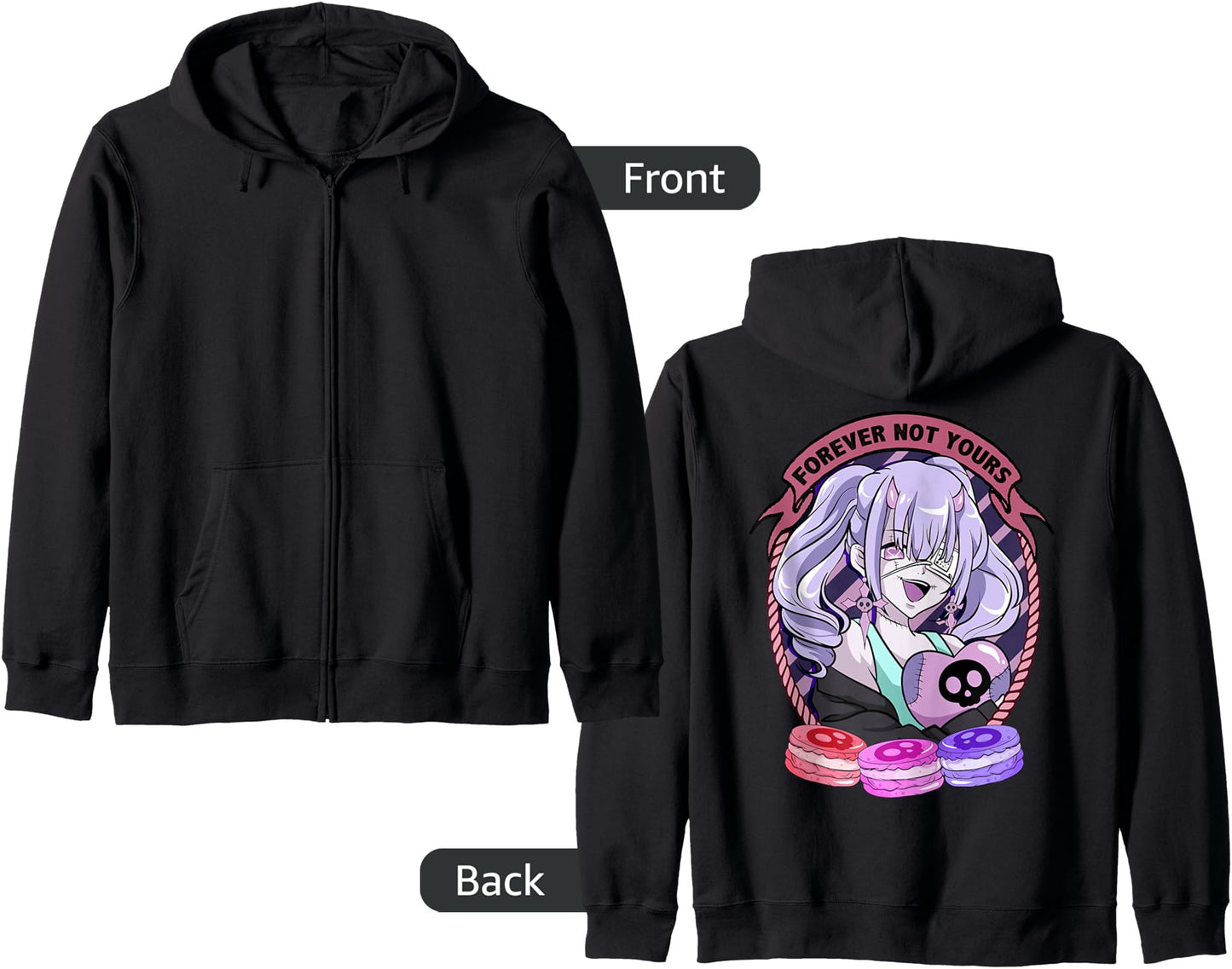 Kawaii Pastel Goth Witchcraft Anime Girl Hoodie