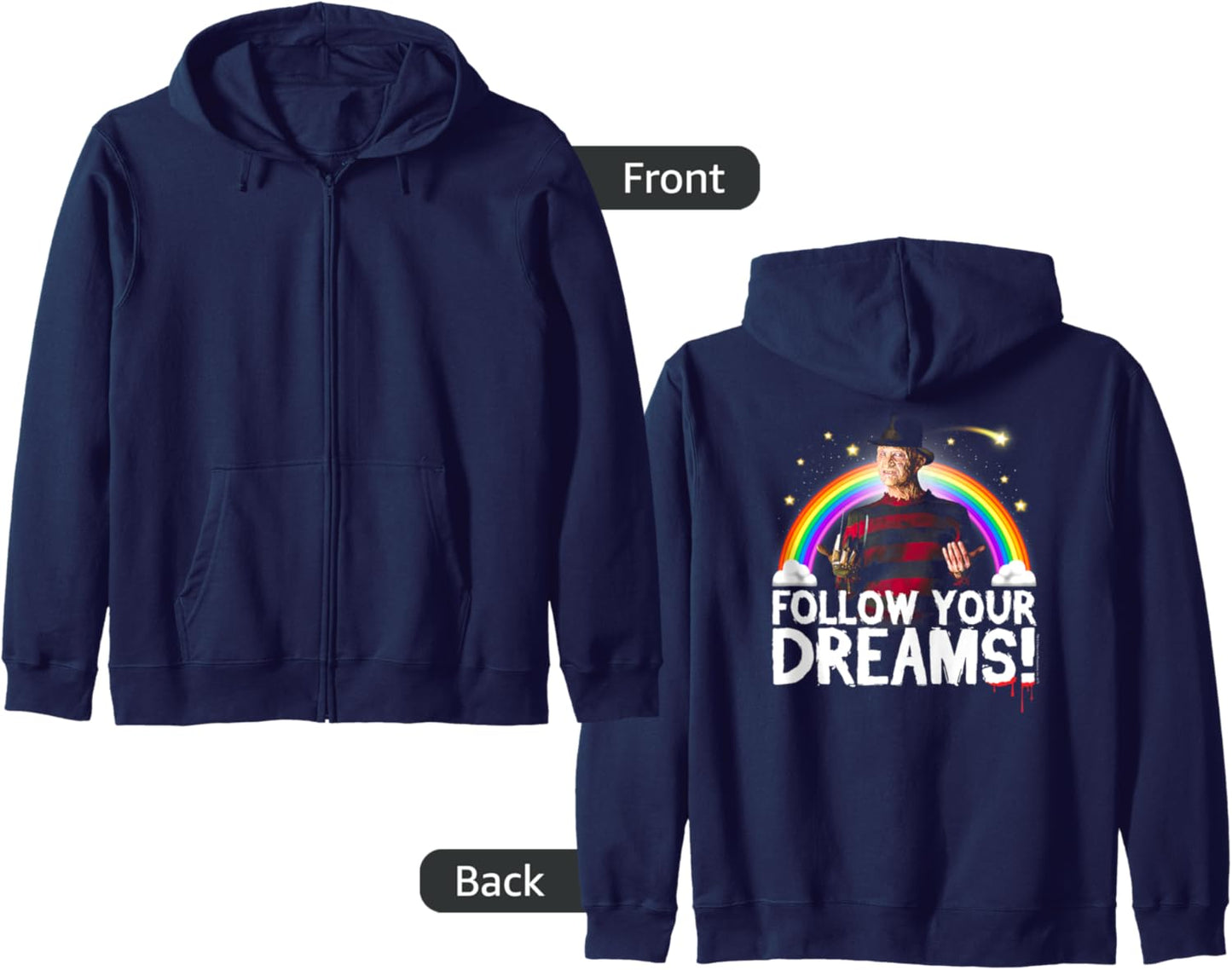 A Nightmare on Elm Street Freddy Follow Dreams Zip Hoodie