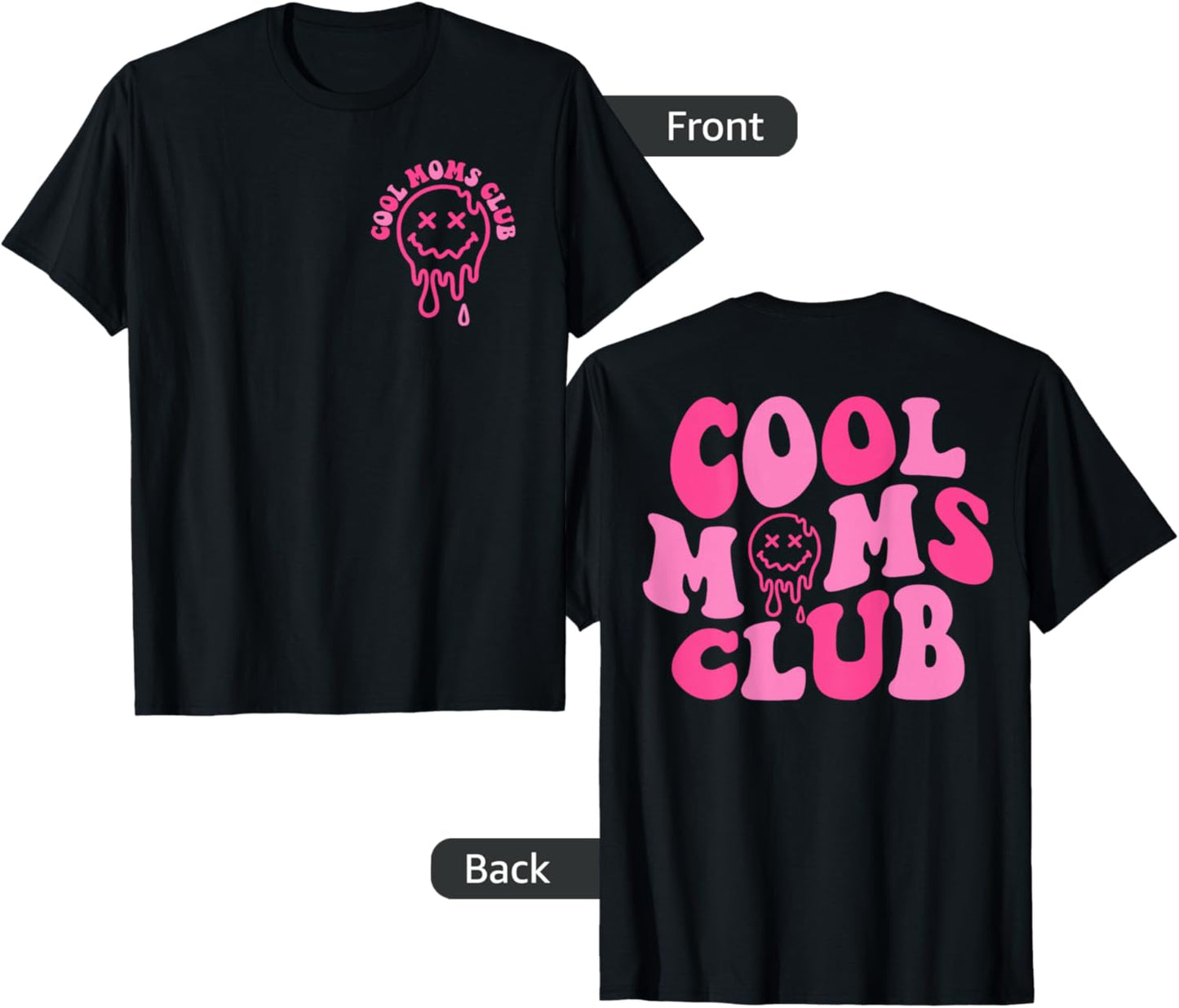 Mom Women Shirt Cool Moms Club Groovy Mother's 2 Sided