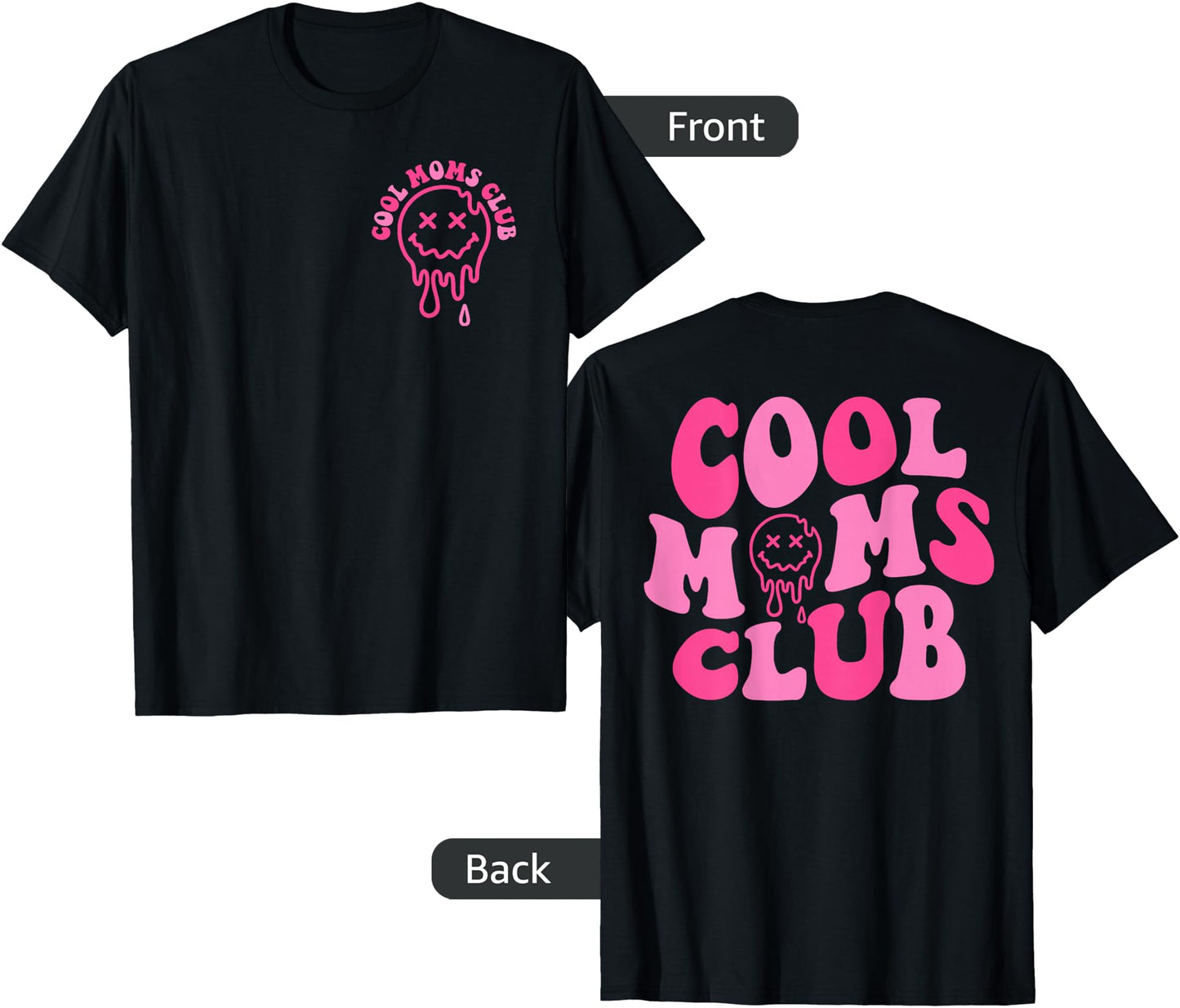 Mom Women Shirt Cool Moms Club Groovy Mother's 2 Sided