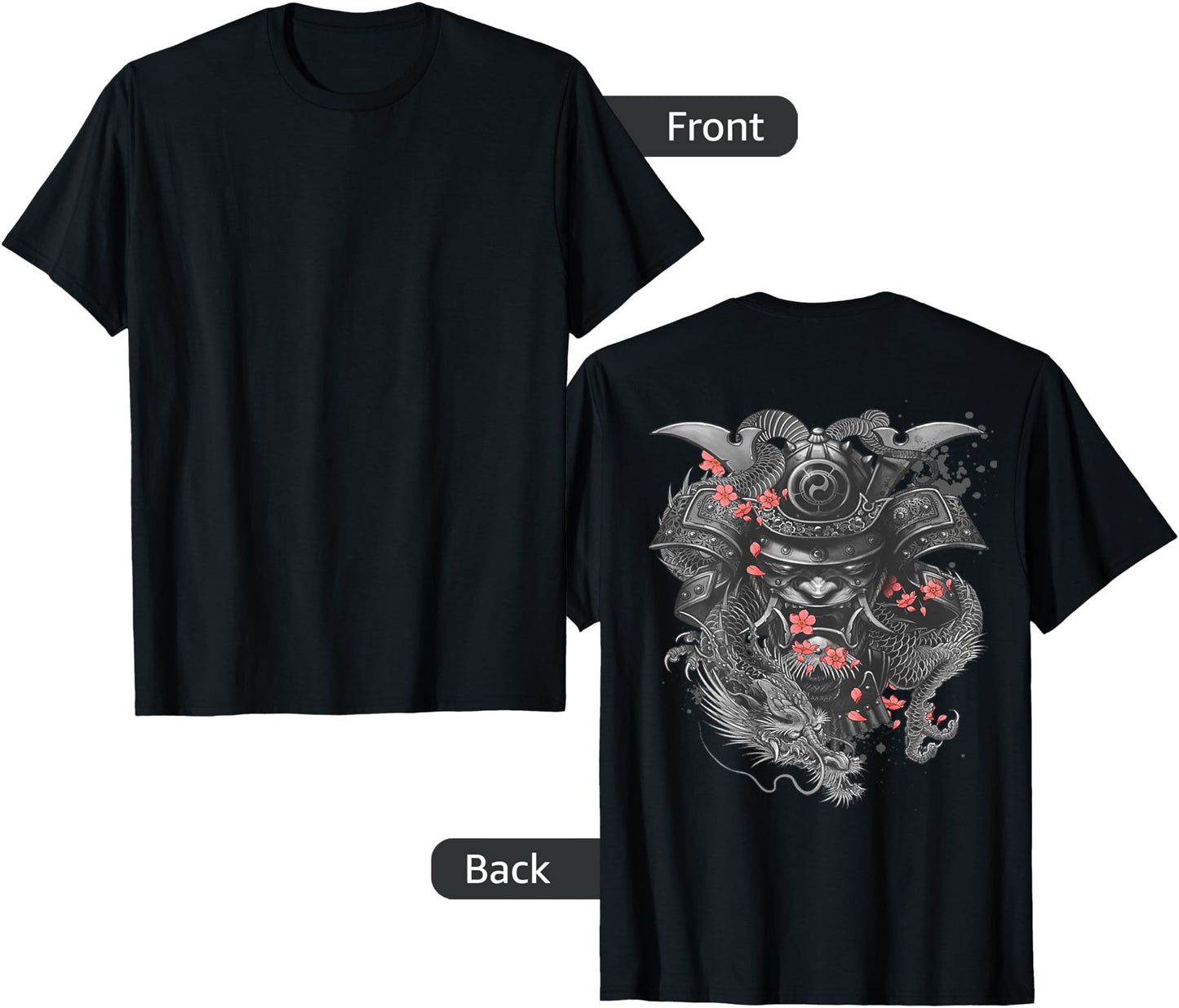 Samurai DESIGN ON THE BACK Oni Bushido Japanese Warrior