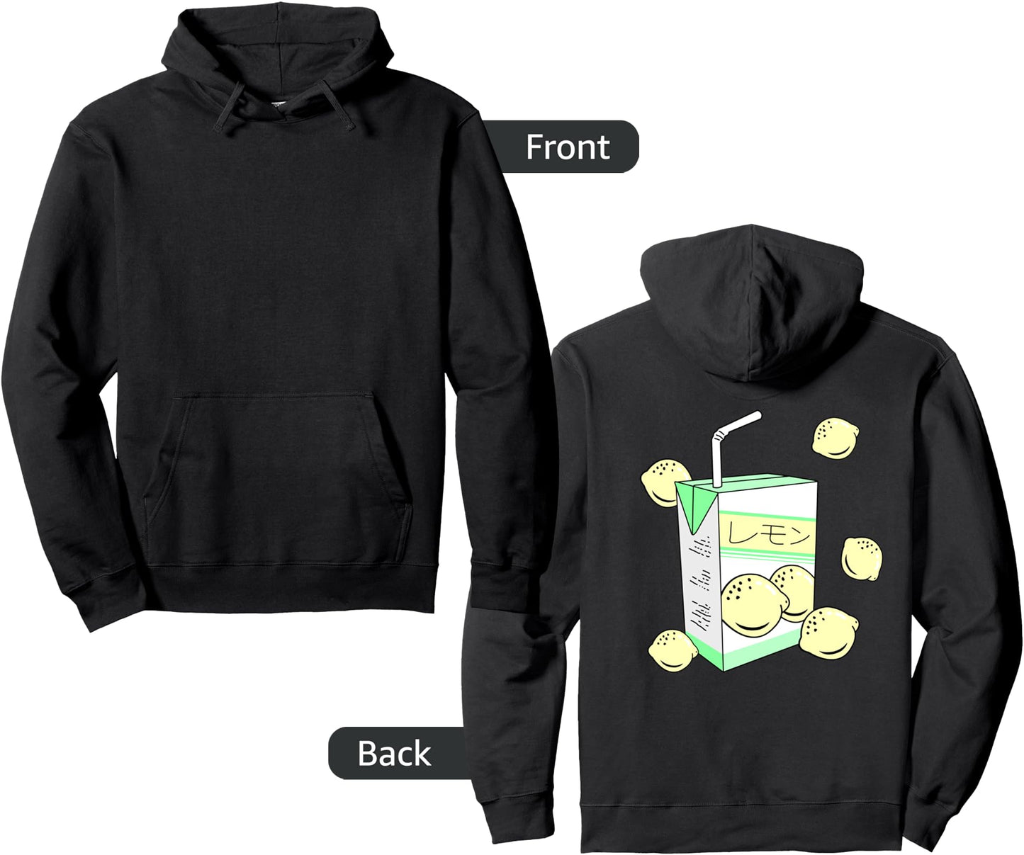 Japanese Lemon Juice Box 90s Aesthetic Pastel Otaku Anime Pullover Hoodie