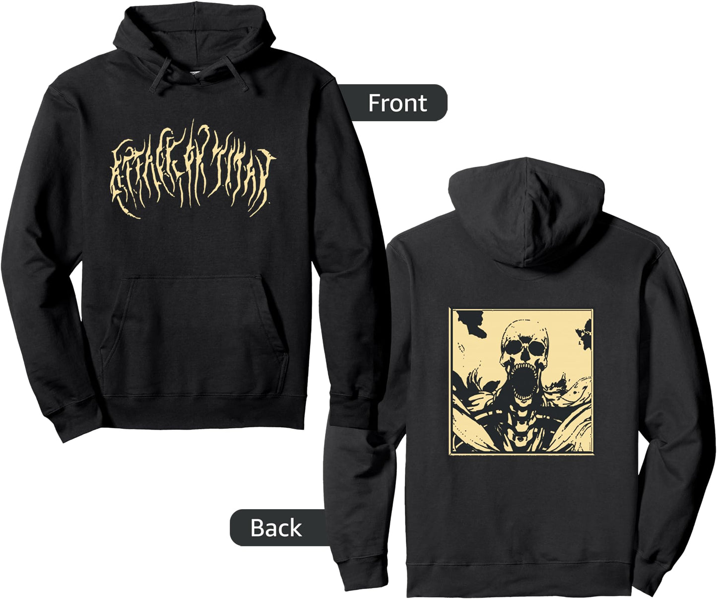 Attack on Titan Season 4 Metal Logo Titan Front and Back Pullover Hoodie