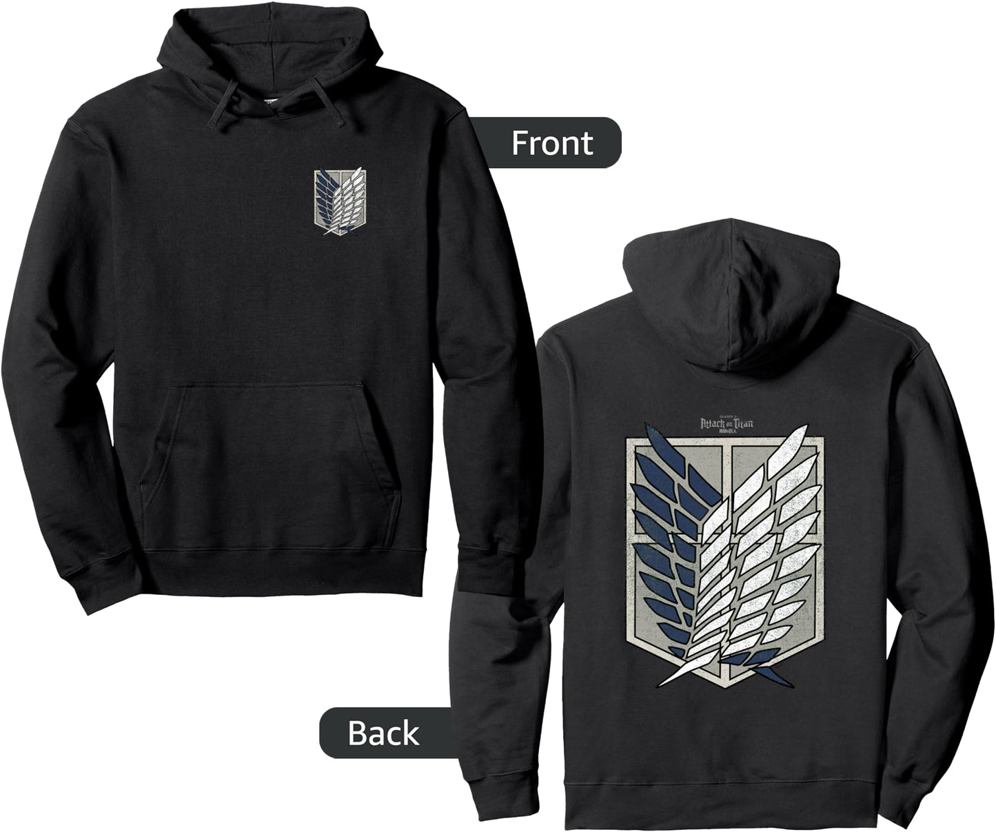 Attack on Titan Season 3 Scout Regiment Emblem Front Back Pullover Hoodie
