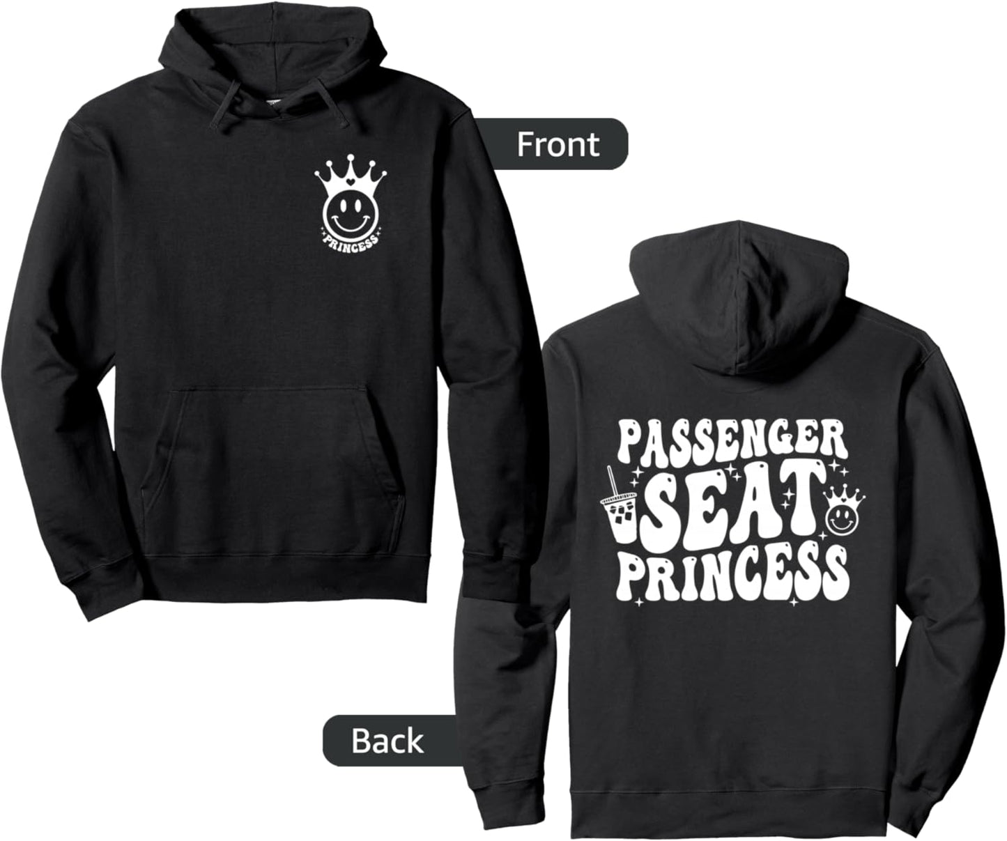 Passenger Seat Princess Ice Coffee Retro Summer (Both Side) Pullover Hoodie