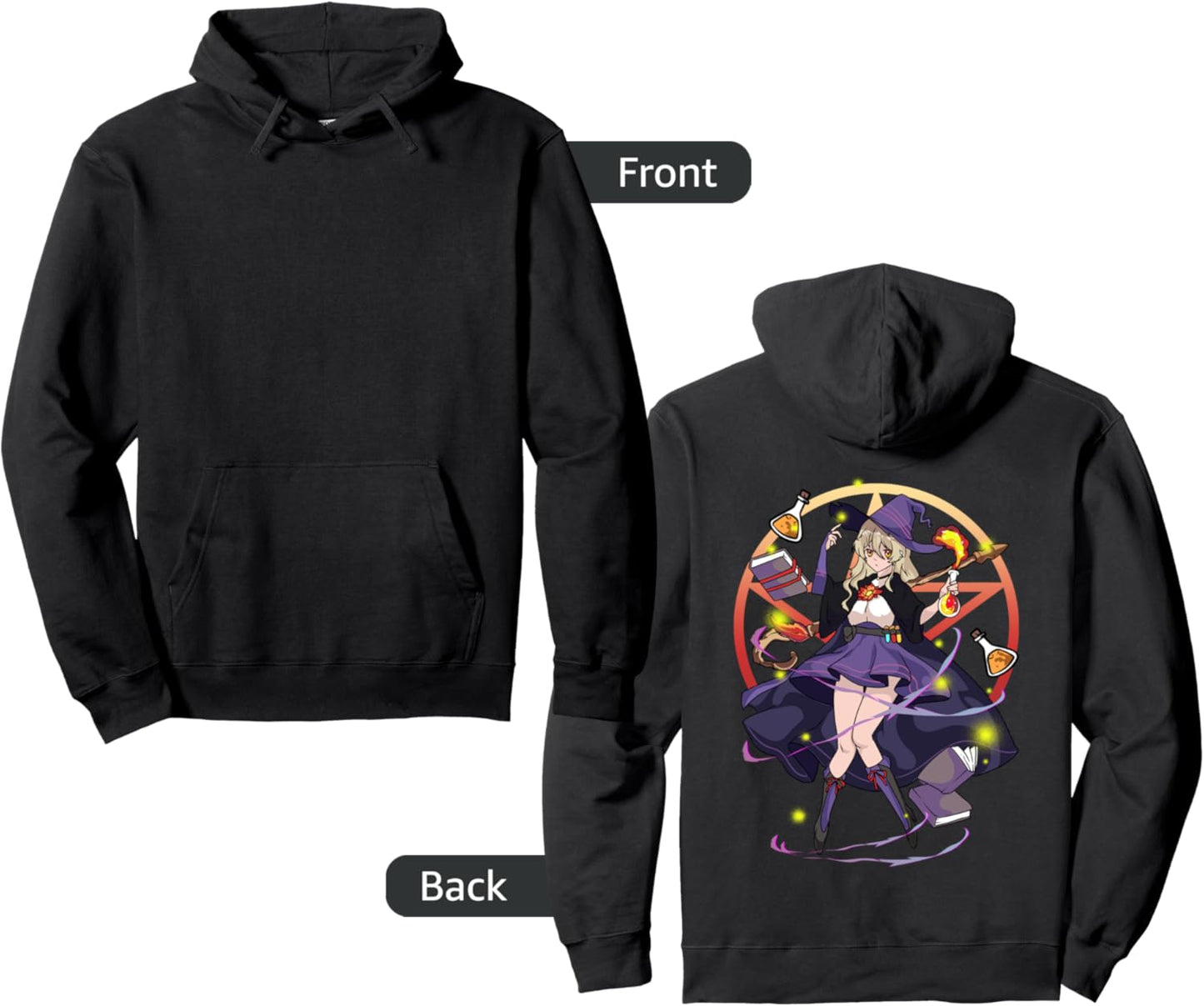 Anime Girl Wizard For Teens Women & Men Anime Lovers Pullover Hoodie