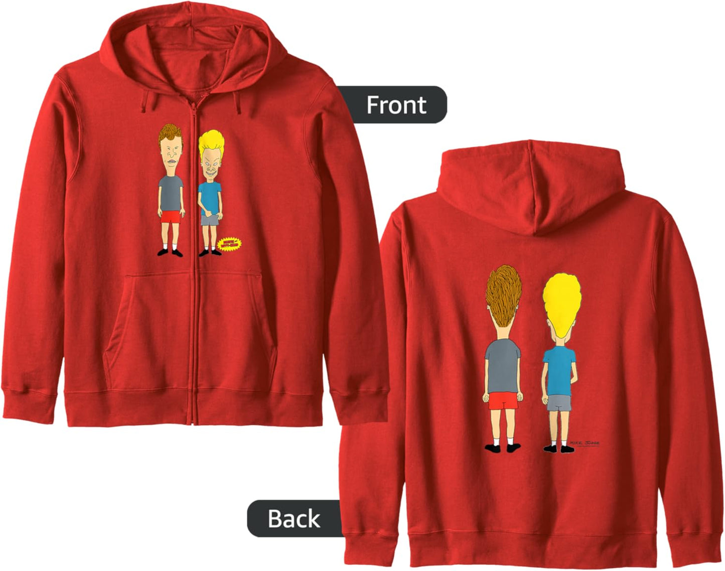 Beavis and Butt-Head Front and Back Zip Hoodie