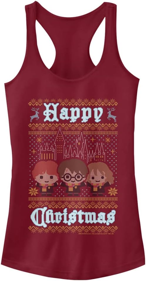 Harry Potter Deathly Hallows Chibi Intarsia Women's Fast Fashion Racerback Tank Top