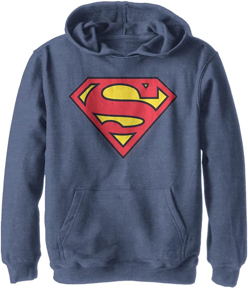 WARNER BROS unisex-child Superman Classic Logo Youth Pullover Hoodie
