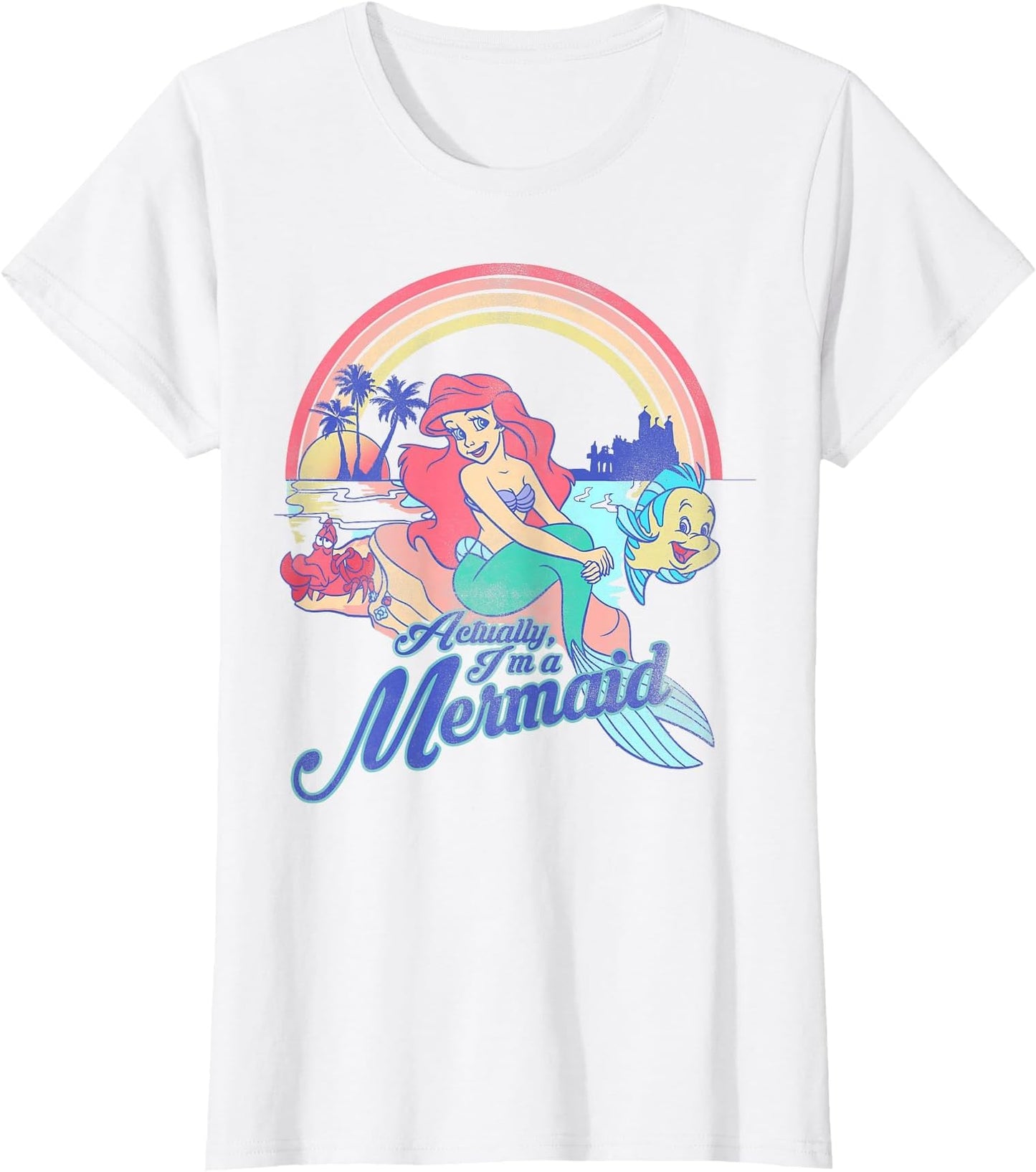 Disney The Little Mermaid Pastel Rainbow Retro