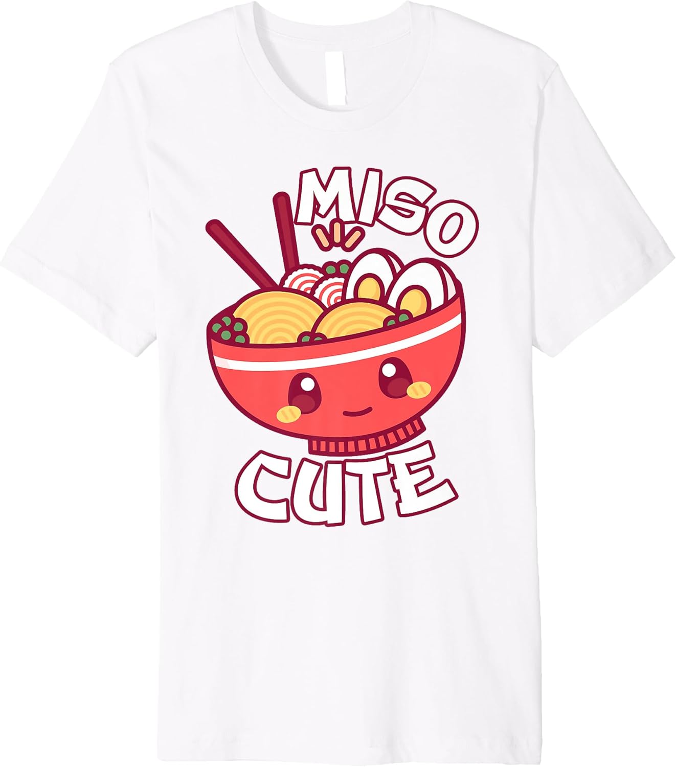 Miso Cute Kawaii Ramen Noodles Japanese Chibi Bowl Kids Premium T-Shirt