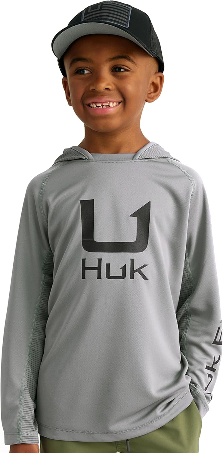 HUK Boys Icon X Hoodie, Fishing Shirt with Sun Protection for Kids
