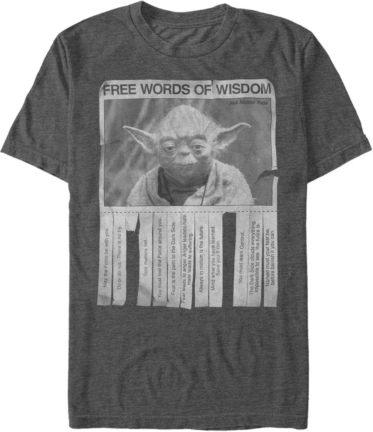 Star Wars Men's Vintage Inspired Graphic Tees T-Shirt Words of Wisdom