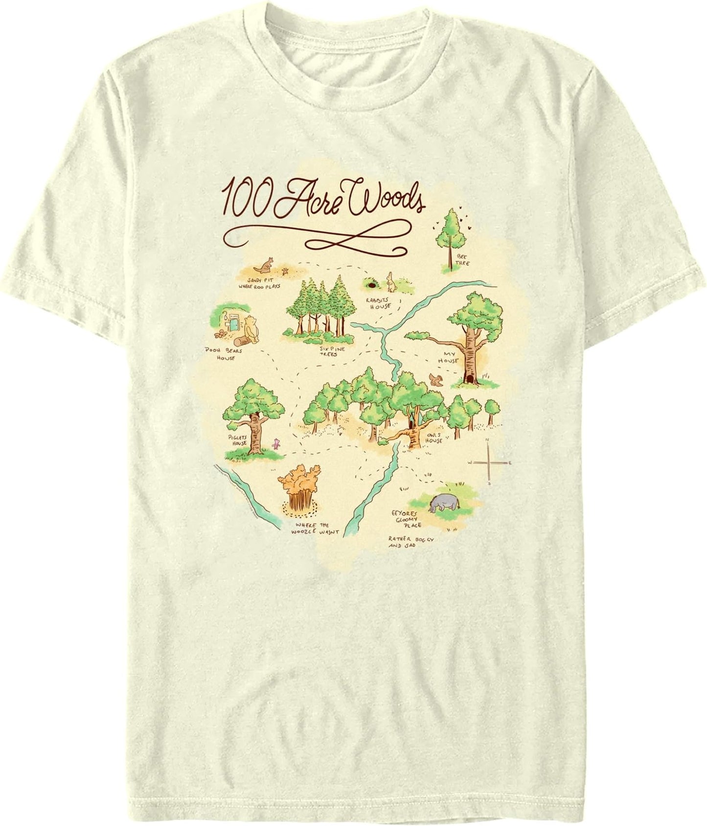 Disney Men's Winnie The Pooh 100 Acre Woods Map