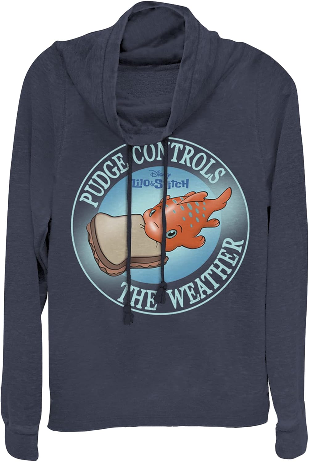 Disney Junior's Lilo & Stitch Pudge Controls the Weather Cowl Neck Sweatshirt