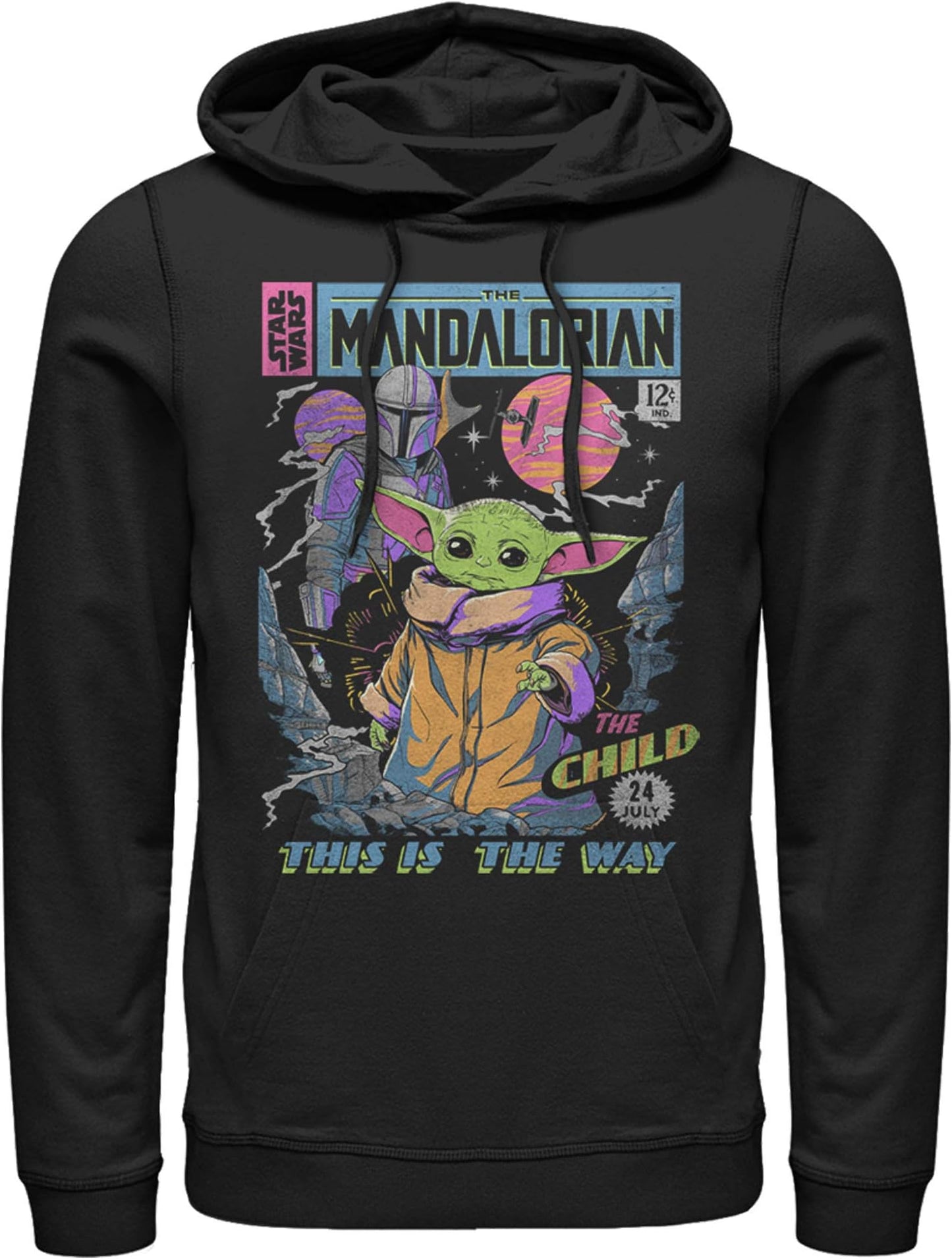 Men's Star Wars: The Mandalorian 12 Cents Retro Comic Pull Over Hoodie