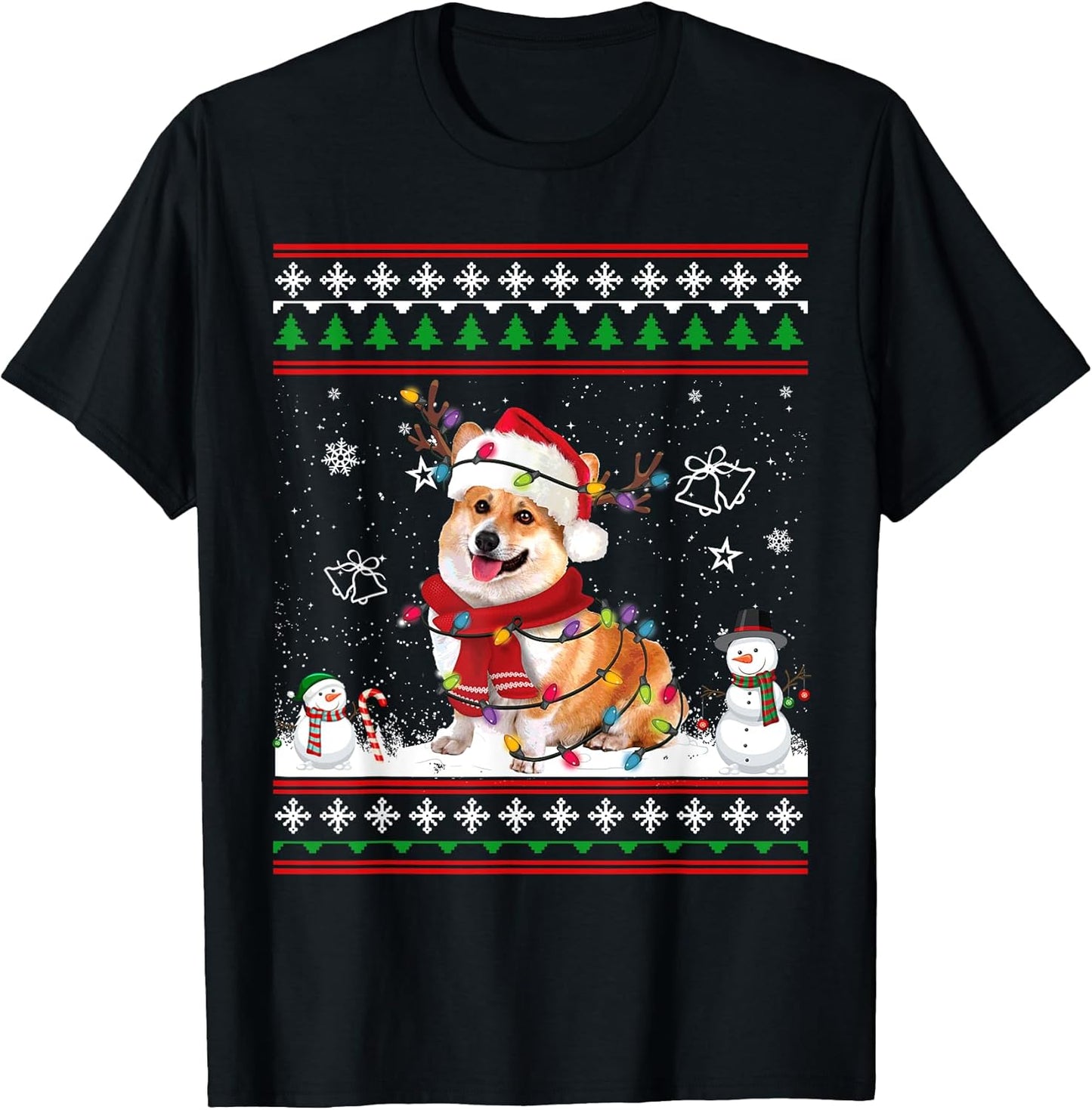 Corgi Christmas Ugly Sweater Funny Dog Lover Xmas T-Shirt