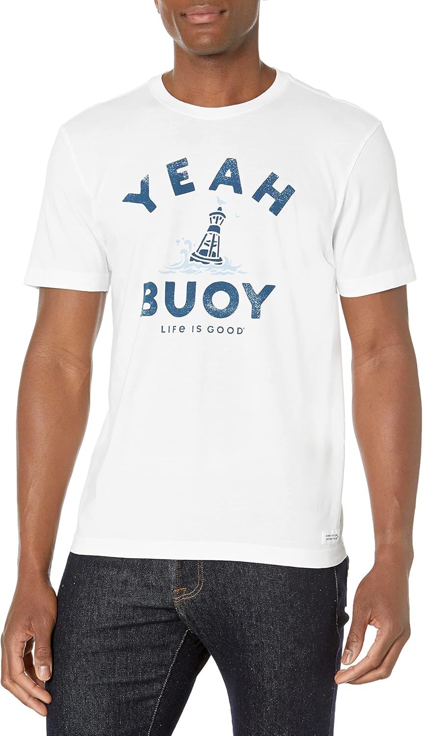 Life is Good Men's Crusher Tee Yeah Buoy, Darkest Blue