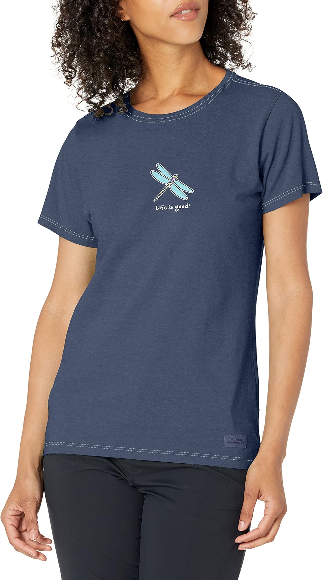 Life is Good Women's Crusher Tee, Short Sleeve Cotton Graphic T-Shirts, Classic Dragonfly