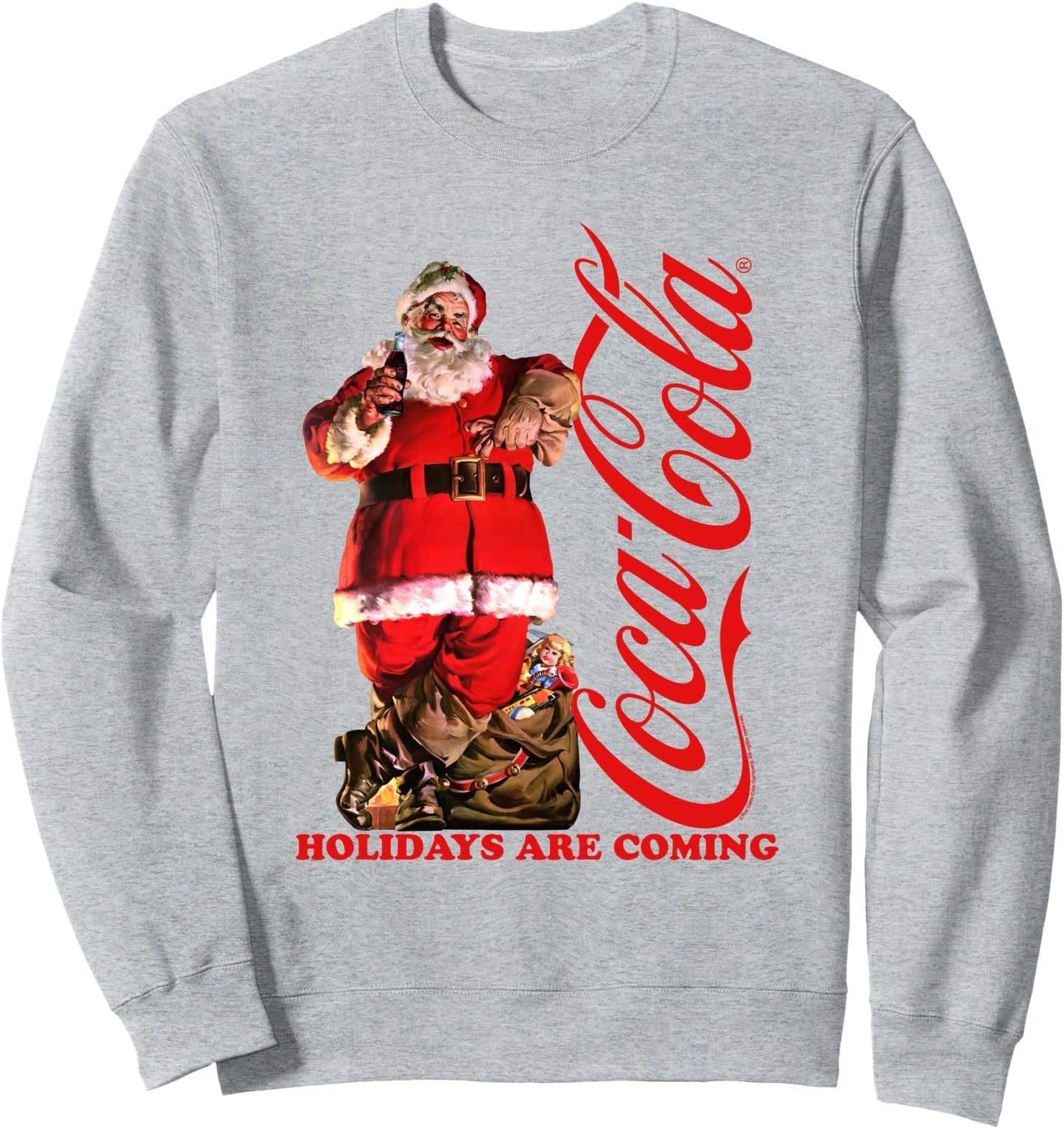 Coca Cola Christmas Holidays Are Coming Santa Lean Sweatshirt