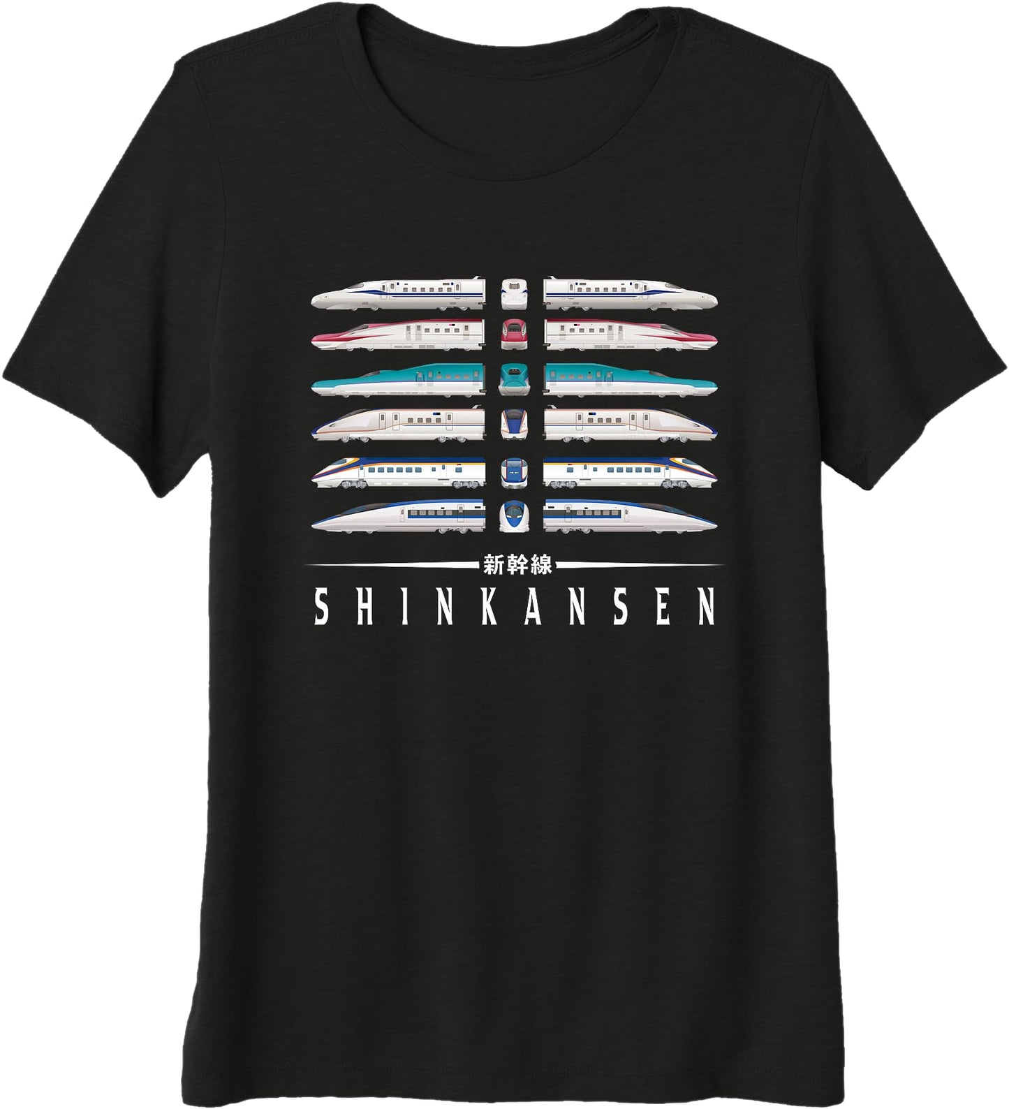 Shinkansen Bullet Train Six Pack Series Japanese Kanji Japan Premium Tri-blend