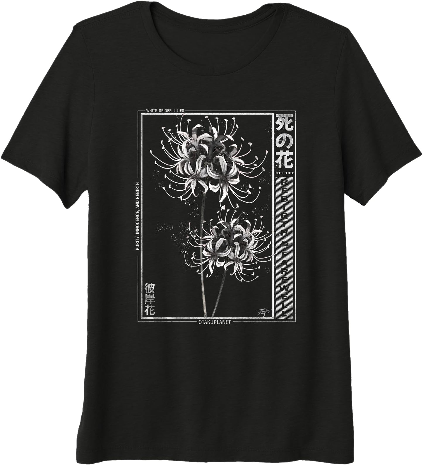 White spider lily in Japanese grunge anime floral aesthetic Premium Tri-blend