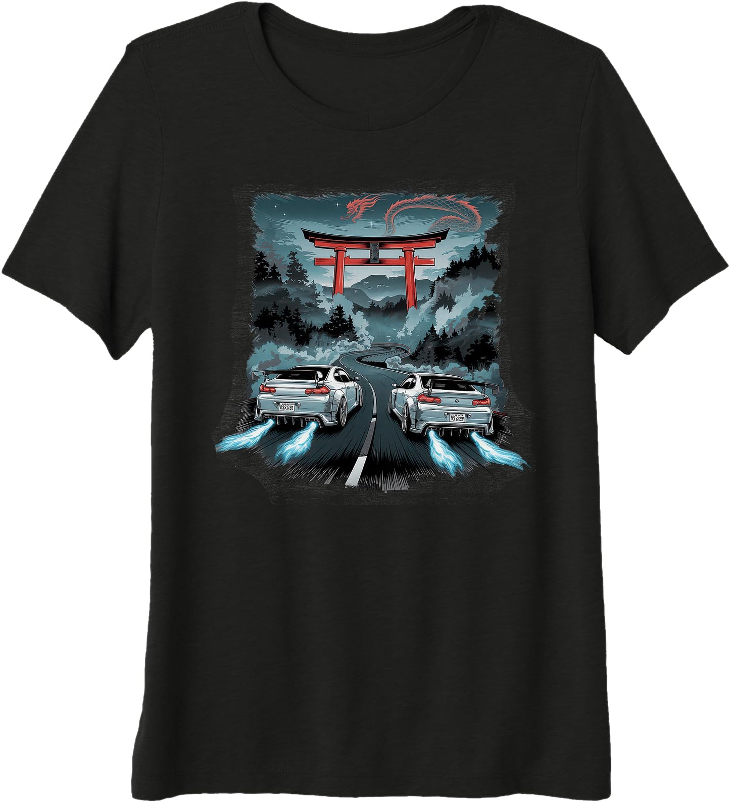 Japanese Car Tshirt Men JDM Japan Street Racing Streetwear Premium Tri-blend