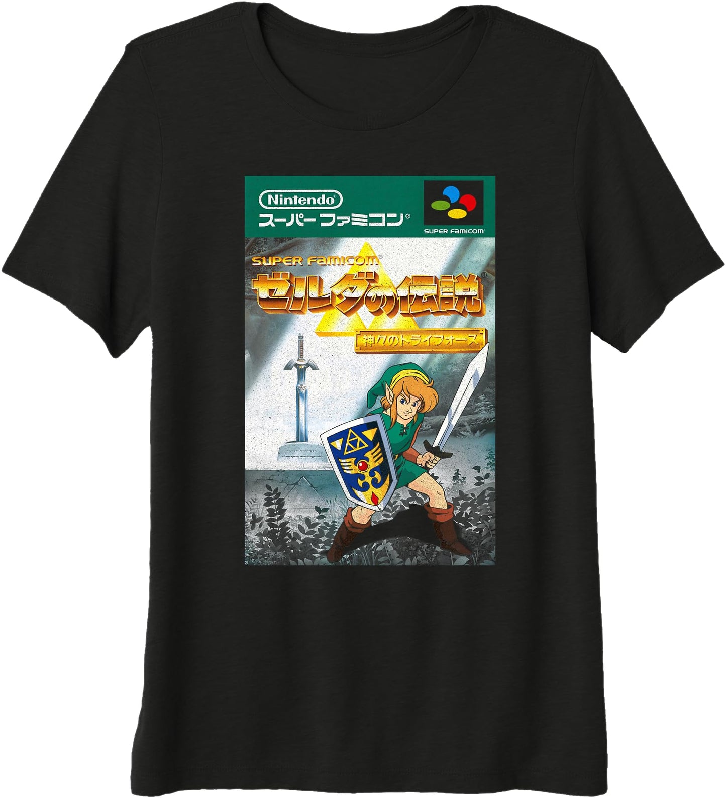 Nintendo Legend of Zelda Japanese Cover Graphic T-Shirt Premium Tri-Blend