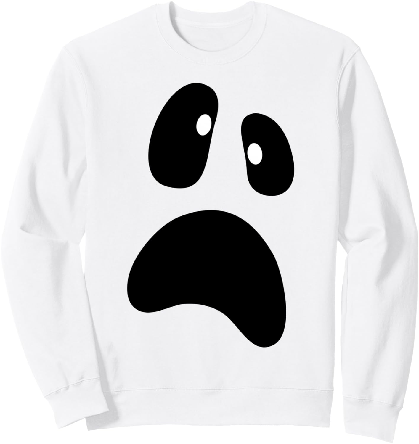 Ghost Silly Face Spooky Halloween Ghost Face Easy Costume Sweatshirt