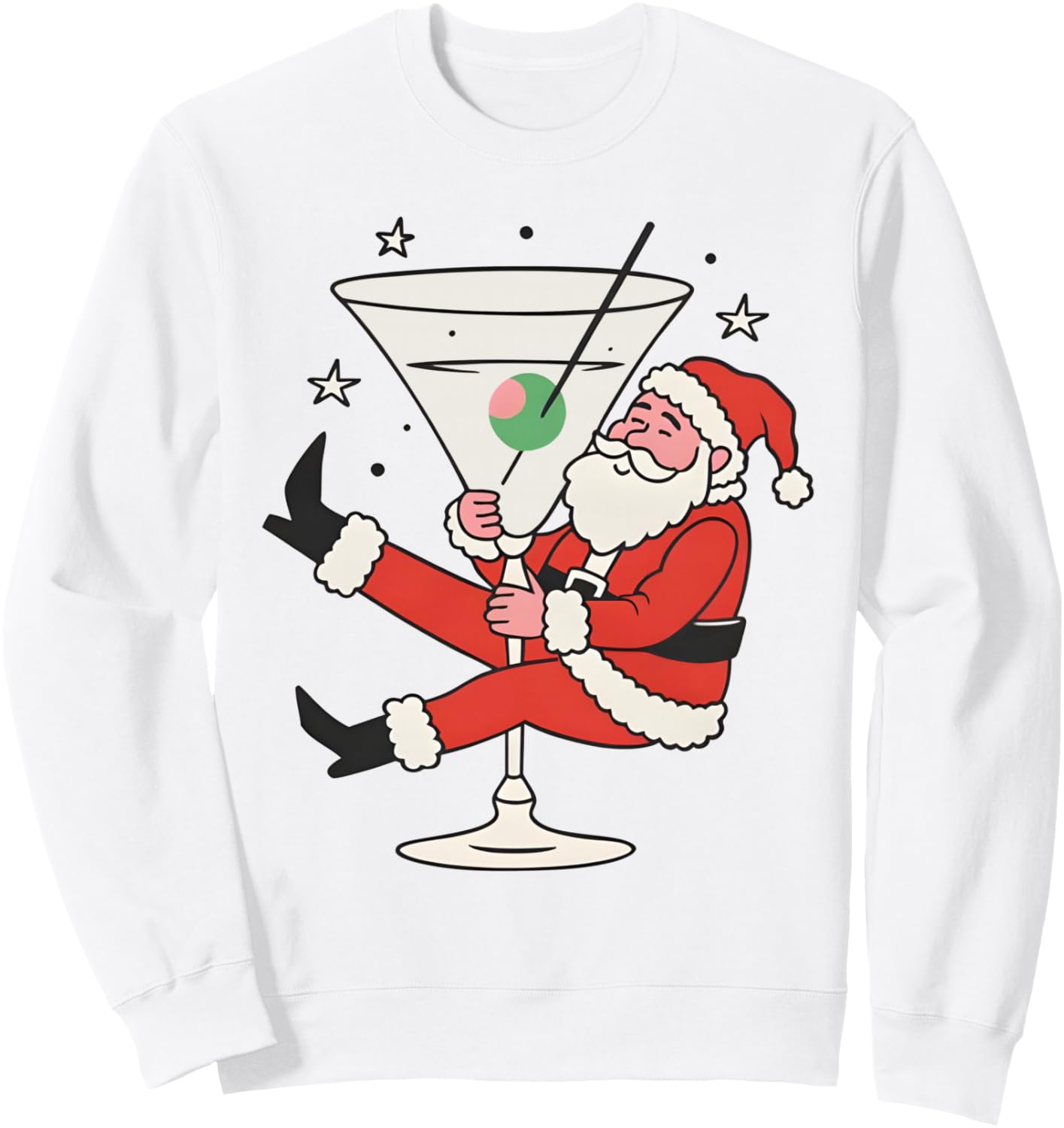 Xmas Holiday Party Drinking Funny Santa Martini Christmas Sweatshirt