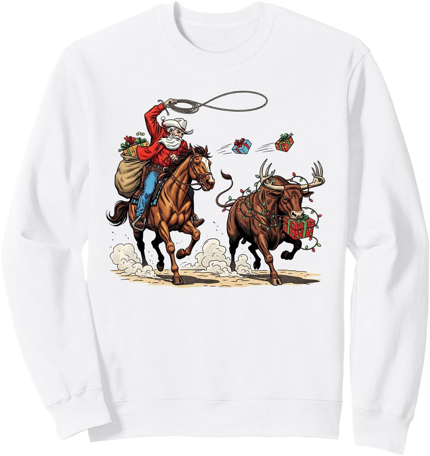 Funny Cowboy Santa Christmas Holiday Western Style Gifts Sweatshirt