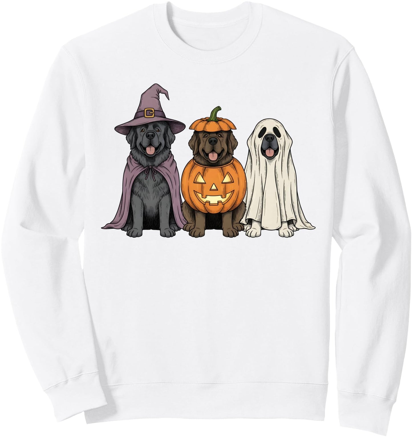 Spooky Ghost Newfoundland Dog Pumpkin Halloween Newfie Lover Sweatshirt