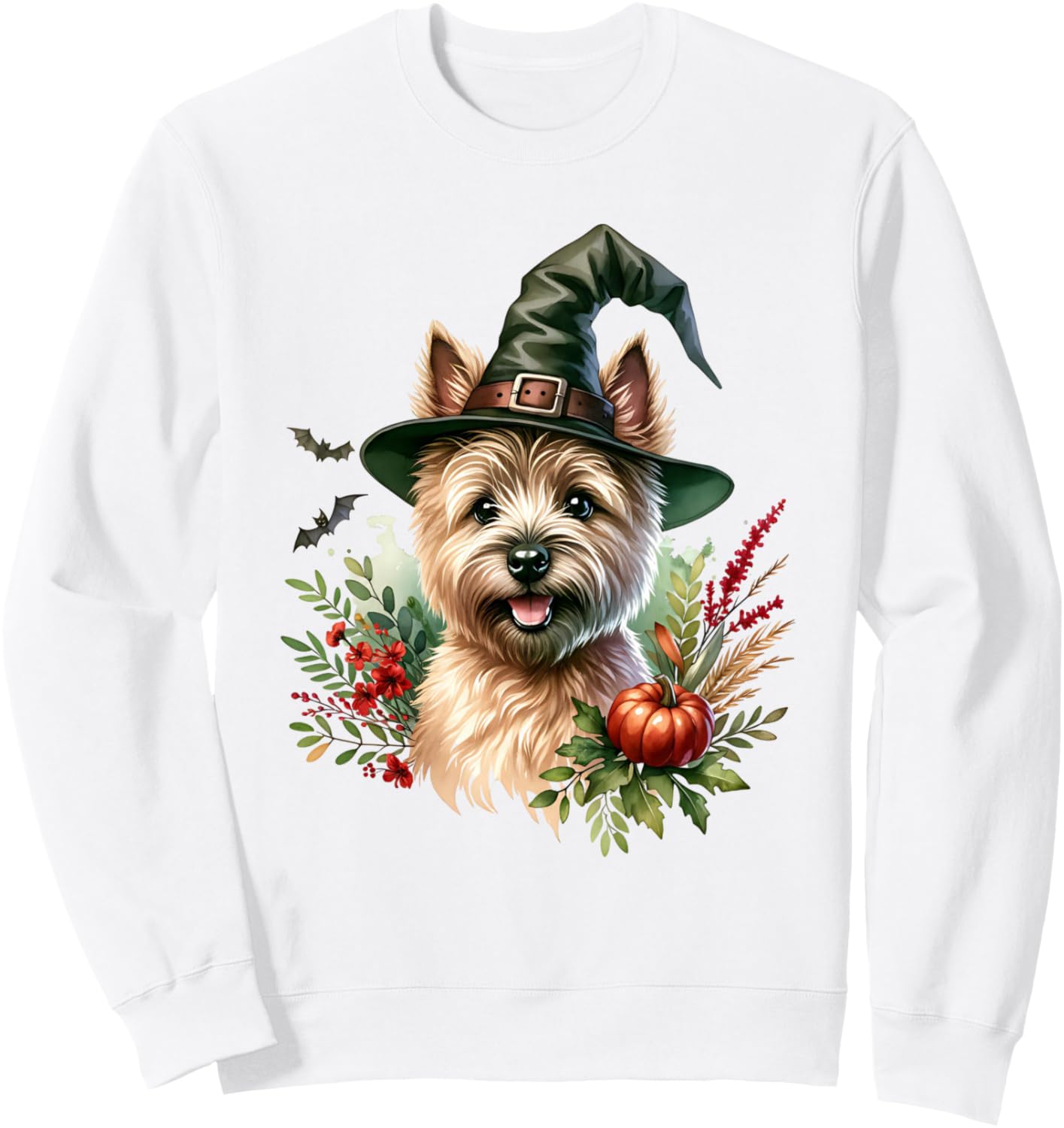 Cairn Terrier Dog Halloween Watercolor Artwork Sweatshirt
