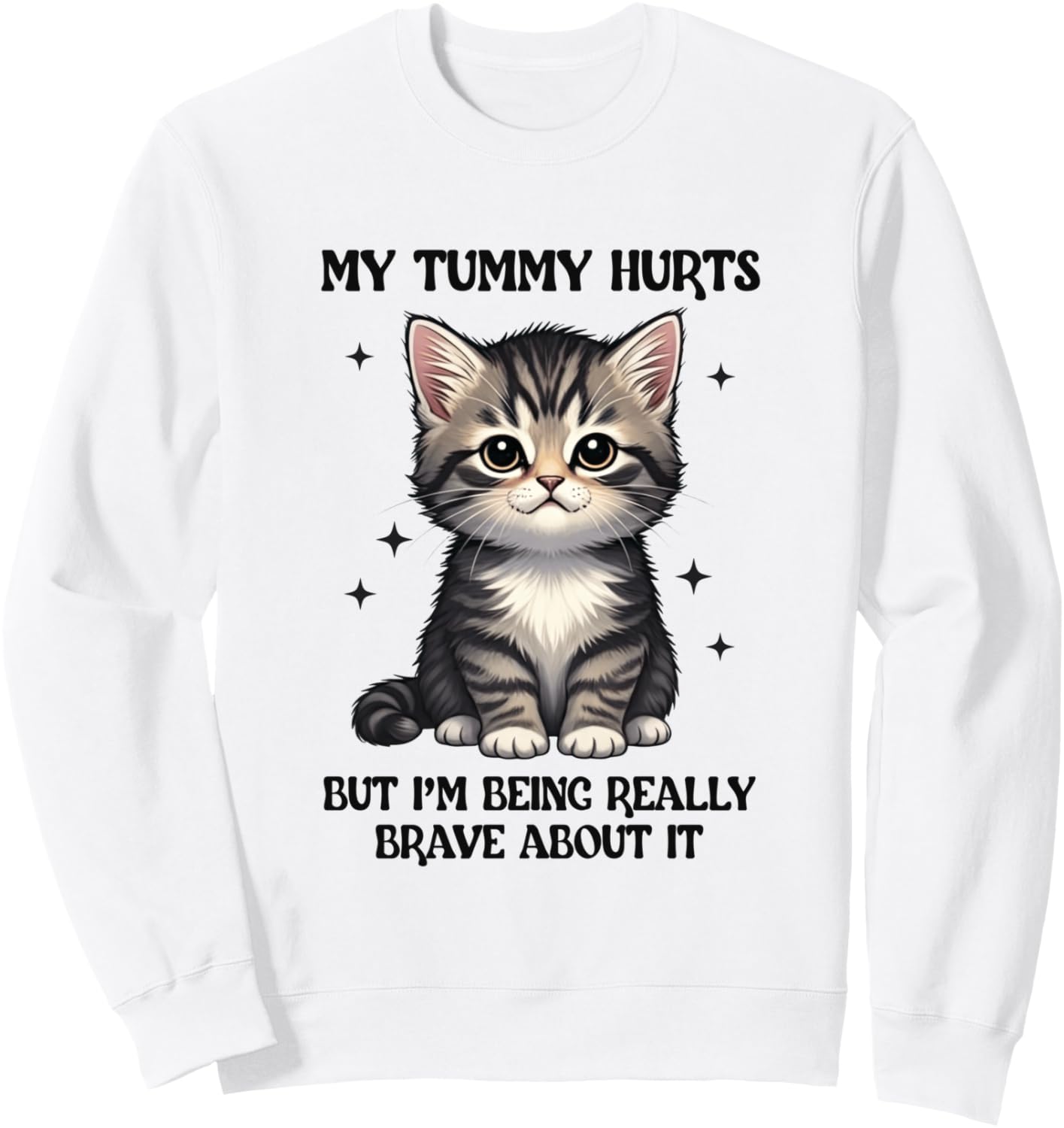 My Tummy Hurts But I'm Being Brave About It IBS Cat Meme Sweatshirt