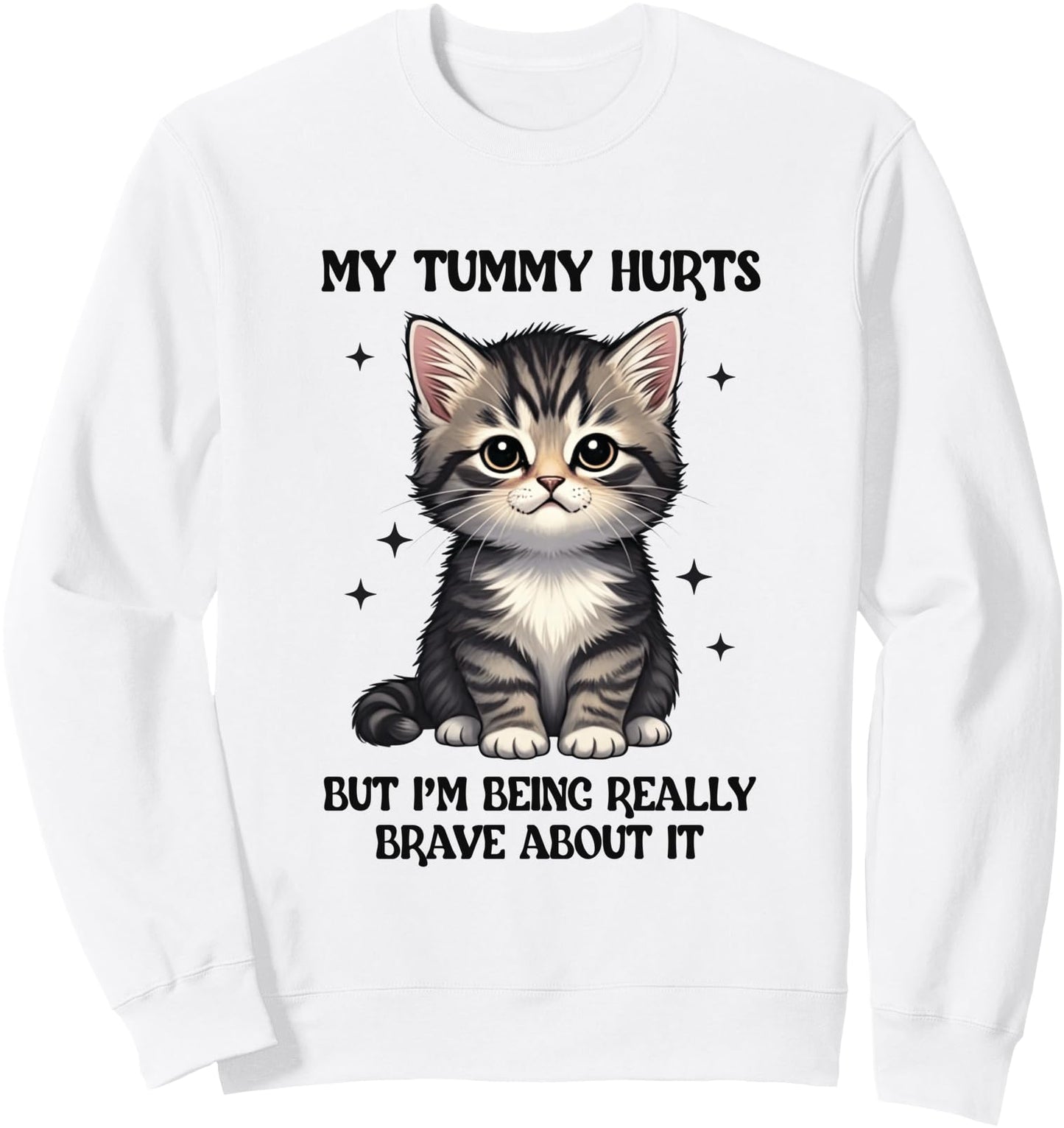 My Tummy Hurts But I'm Being Brave About It IBS Cat Meme Sweatshirt