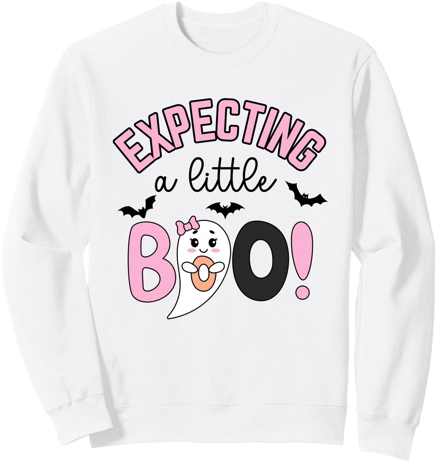 Halloween Womens pregnancy reveal baby announcement boo Sweatshirt