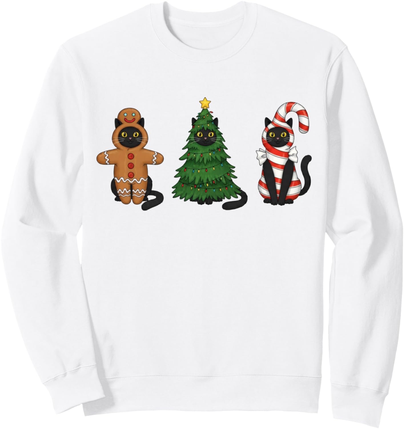 Retro Black Cat Christmas Women Men Kids Sweatshirt