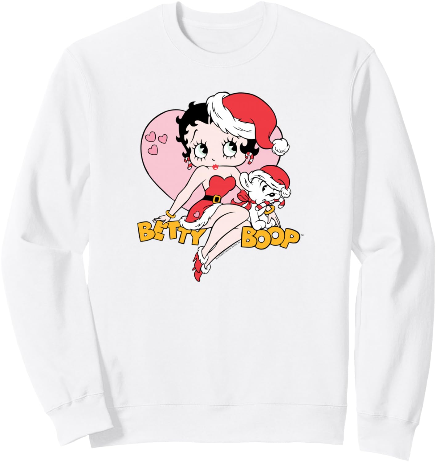 Betty Boop Christmas Betty and Pudgy Santa Hats Christmas Sweatshirt