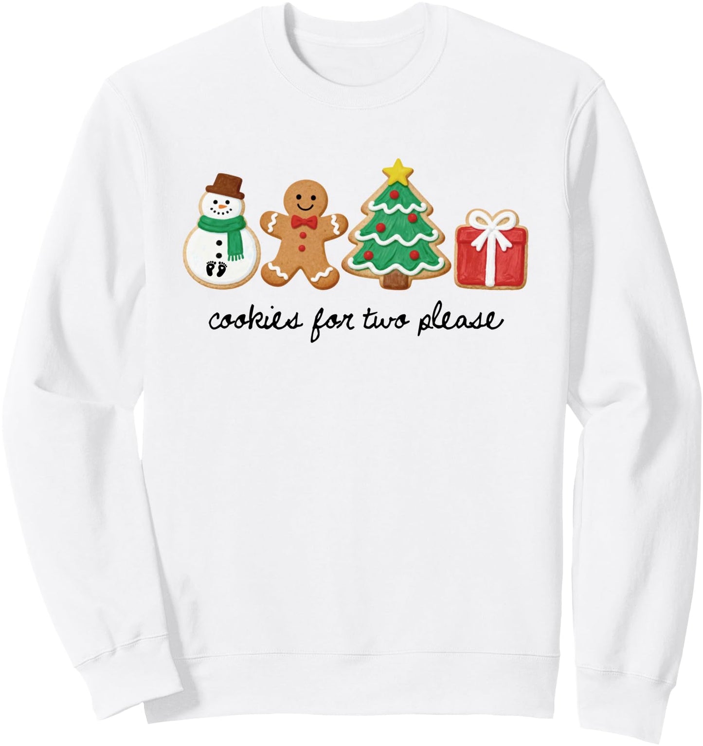 Cookies For Two Please Christmas Pregnancy Mom Baby Reveal Sweatshirt