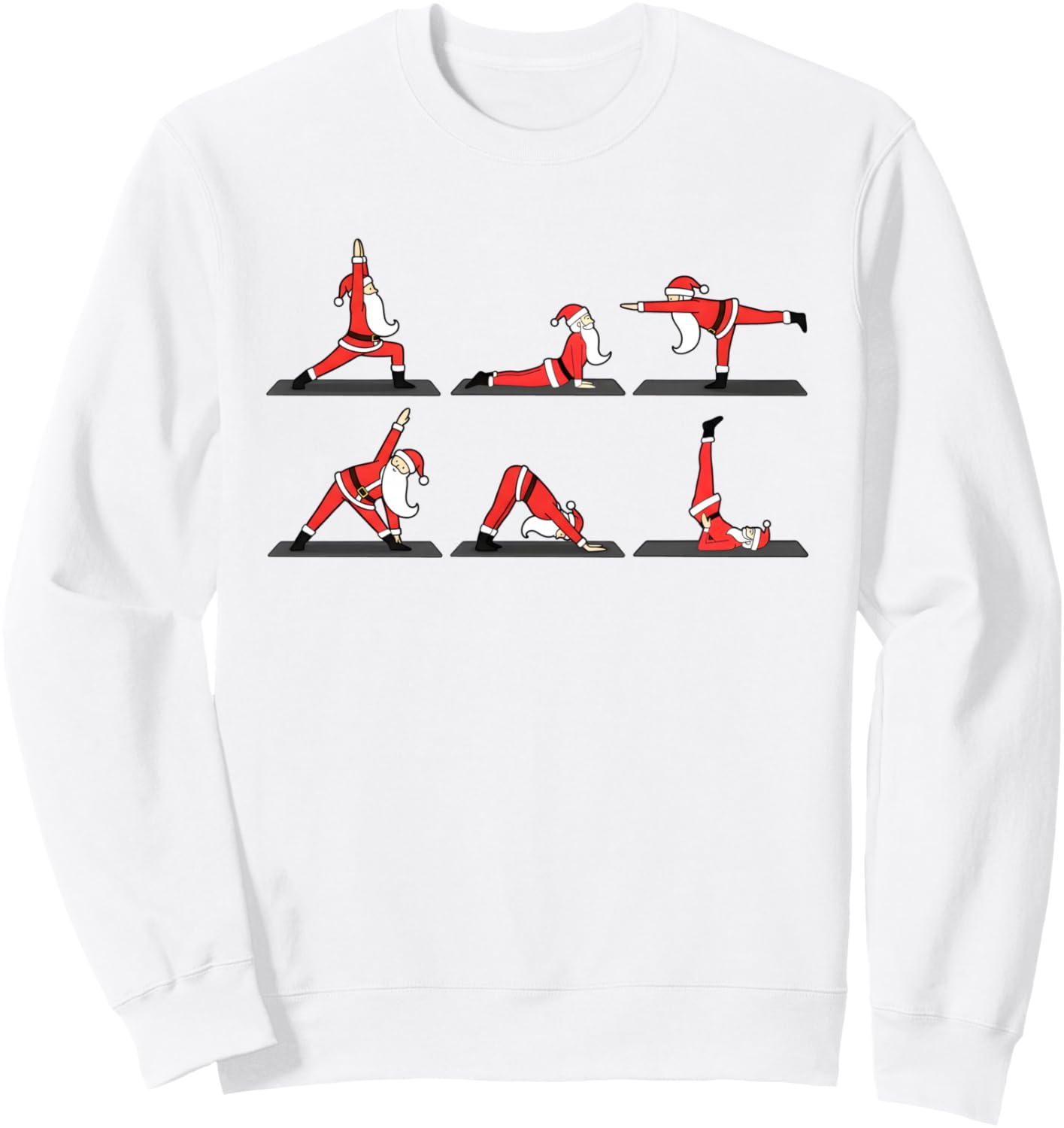 Funny Santa Yoga Poses Christmas Holiday Workout Yoga Lover Sweatshirt