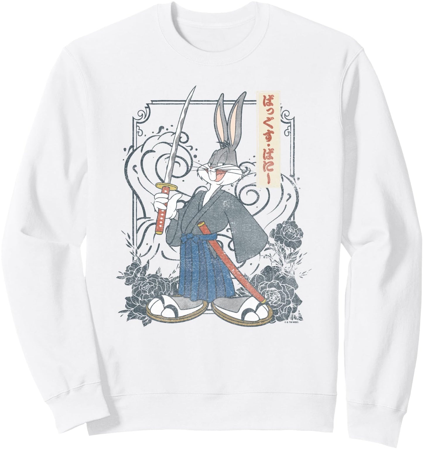 Looney Tunes Samurai Bugs Bunny Distressed Poster Sweatshirt