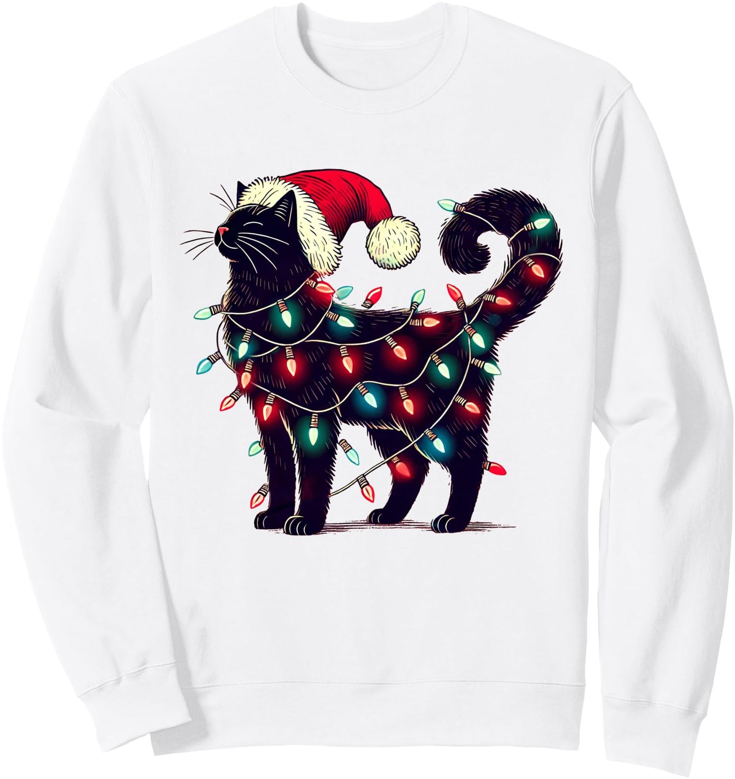 Meowy Catmas Christmas Cat Kitten Santa Hat Xmas Family Sweatshirt