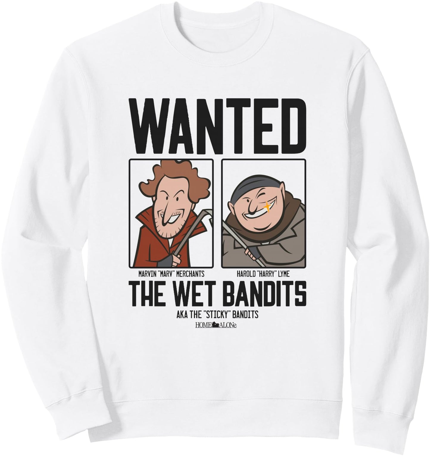 Home Alone Wet Bandits Wanted Poster Cartoon Sweatshirt