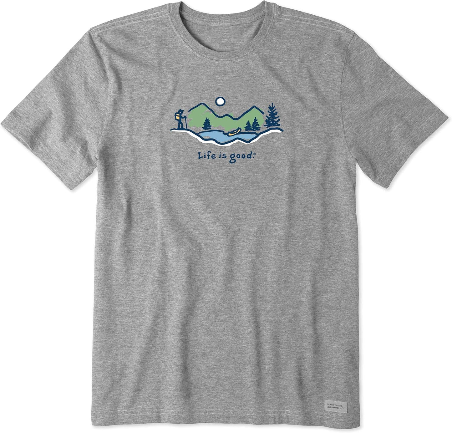 Life is Good Men's Crusher Tee, Short Sleeve Cotton Graphic T-Shirts Hike Vista