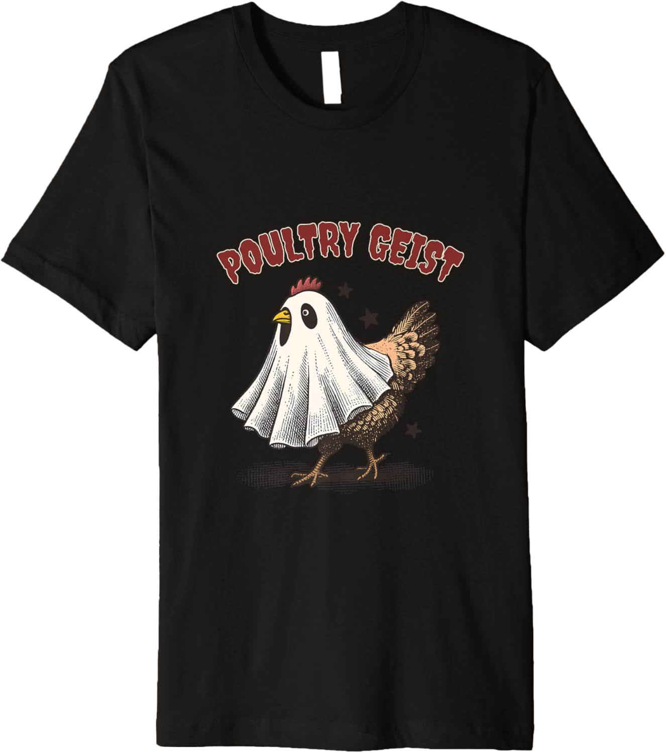 Chicken Ghost Poultrygeist Pun|Funny Farmer Halloween Premium T-Shirt